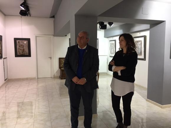 &copy; 2013 - 12.04.2017_il presidente Mollica in visita alla mostra di Maria Ditaranto