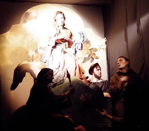 Quadri plastici Avigliano 2014_Immacolata con i Santi Chiara, Francesco di Assisi, Antonio da Padova e Domenico_la rappresentazione